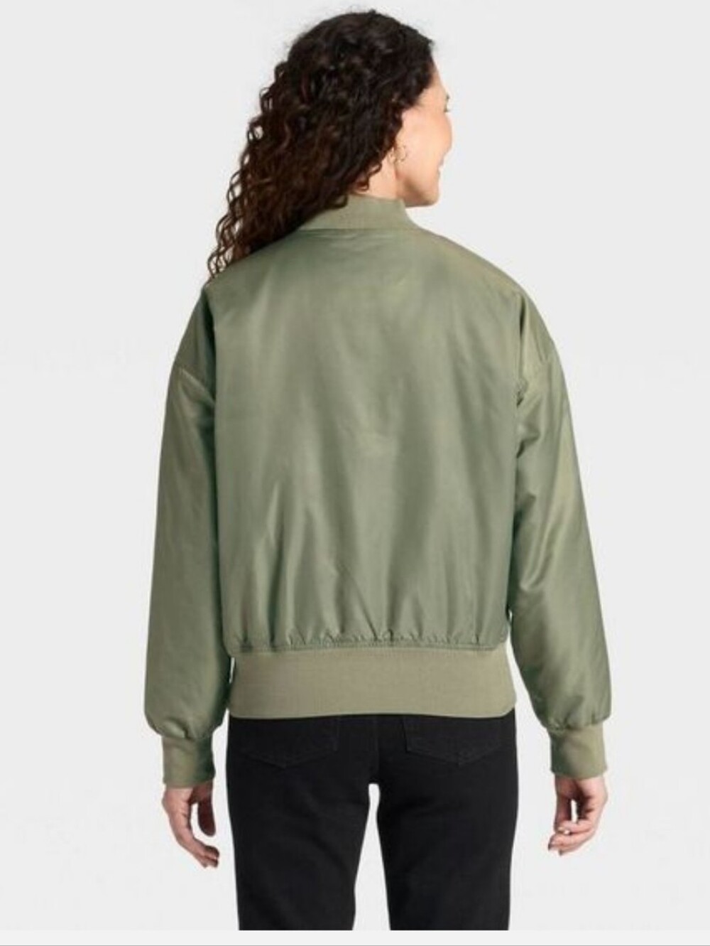 NWT! Universal Thread, Women's Satin Bomber Jacket, Green, Size Small, MSRP $50 - Picture 7 of 7